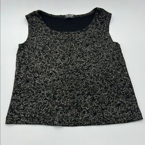 Softwear Mark Singer Shimmer Tank Top Women's Medium Petite Dark Gray Floral